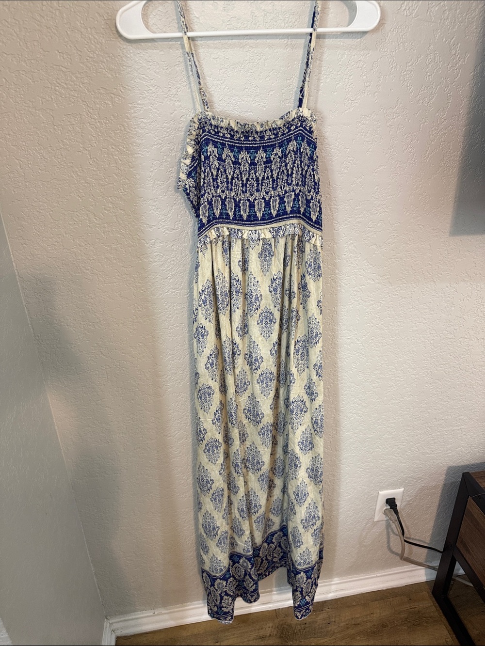 Cupshe Blue and Cream Boho Maxi Dress Never Worn